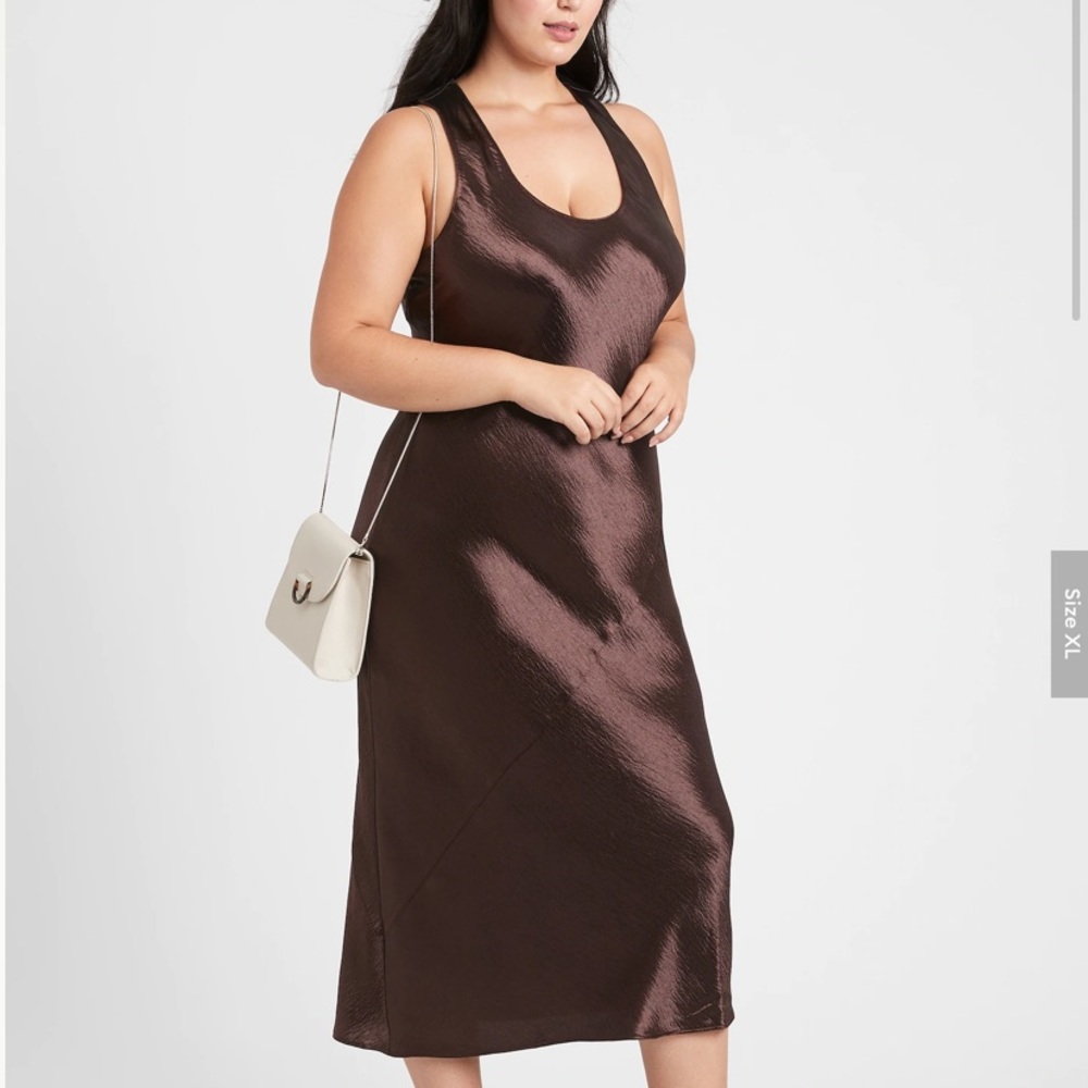Bias-Cut Satin Midi Slip Dress